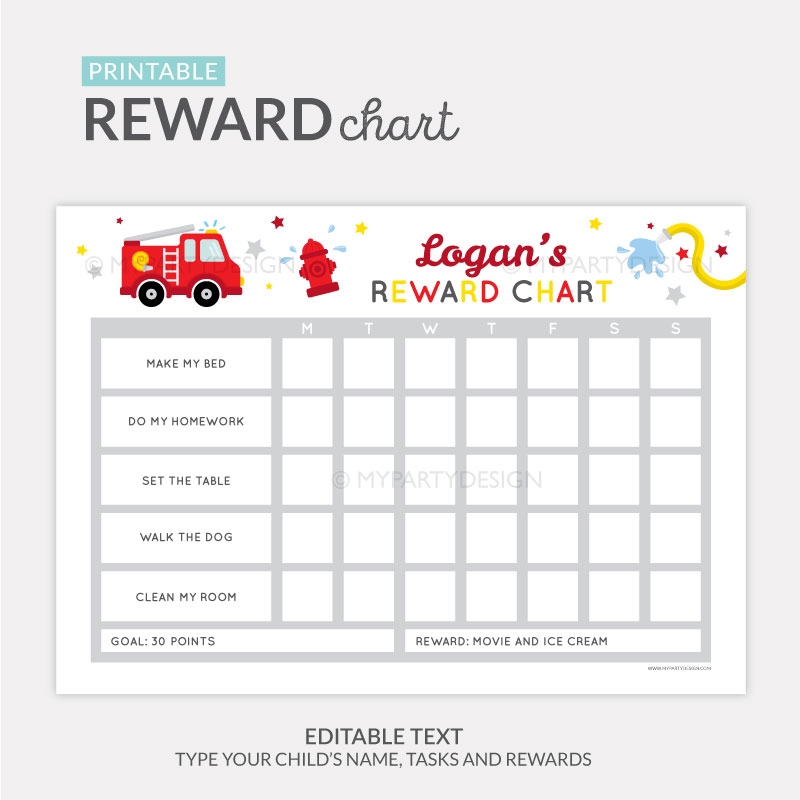 Boy Free Printable Reward Chart
