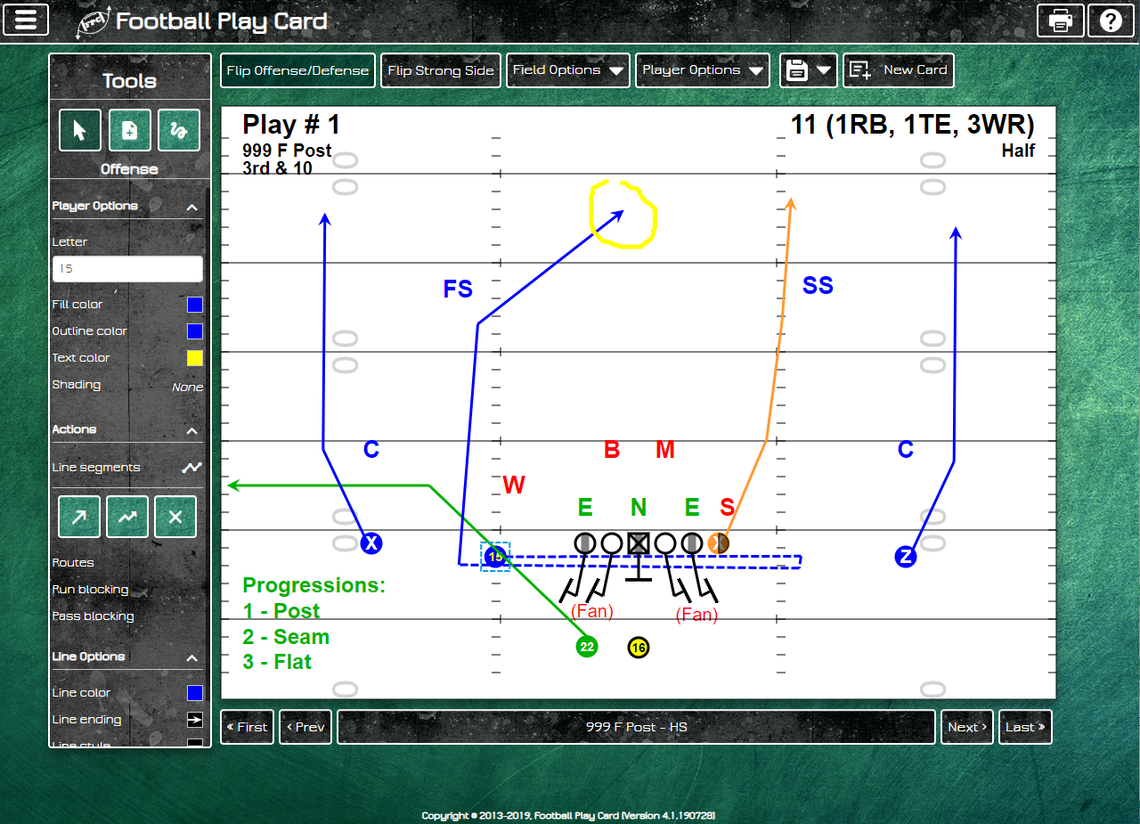 Football Play Creator High School College And Pro Field Layouts