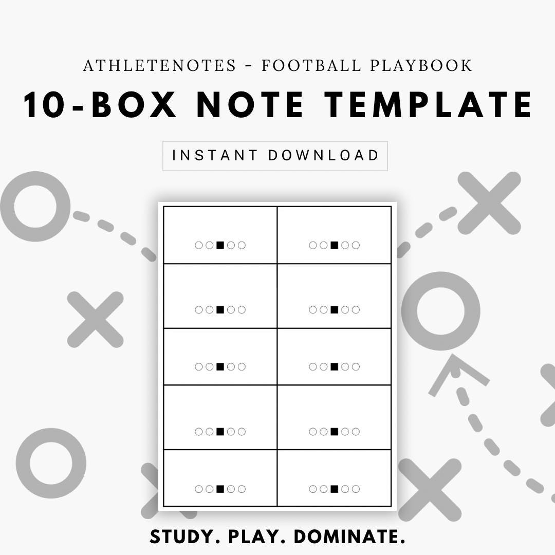 Football Playbook 10 box Notes Football Notebook Field Diagrams Etsy