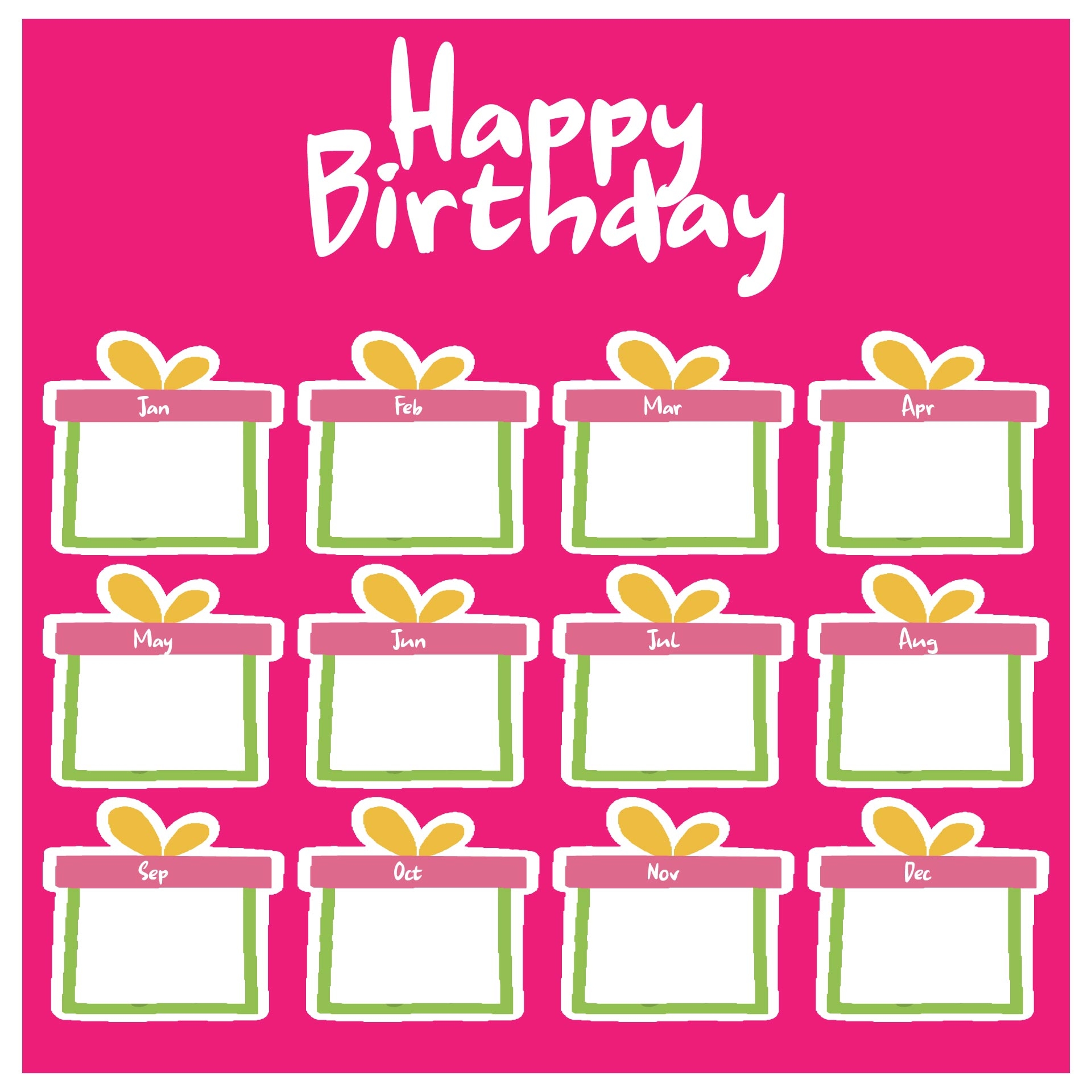 For Classroom Birthday Charts 10 Free PDF Printables Printablee