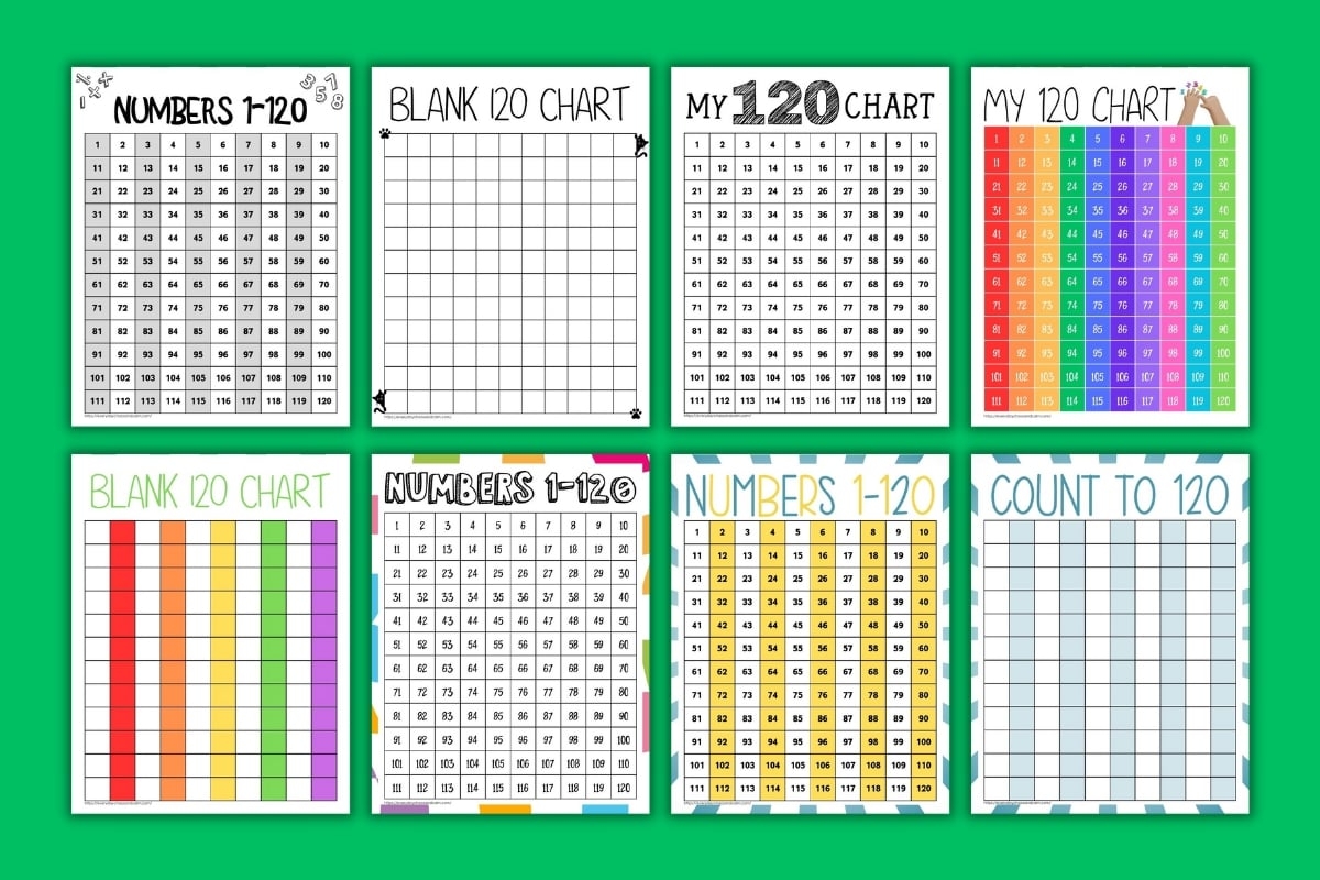 120 Chart Blank Printable Free