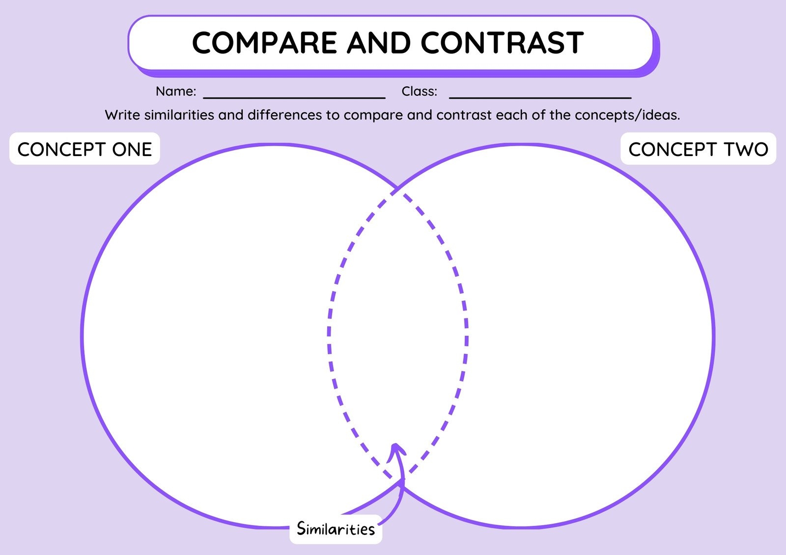 Compare And Contrast Chart Template Compare And Contrast Chart Template