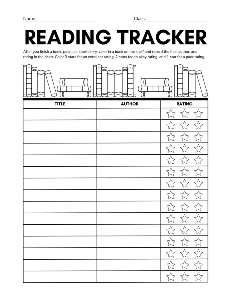 Free And Customizable Reading Log Templates