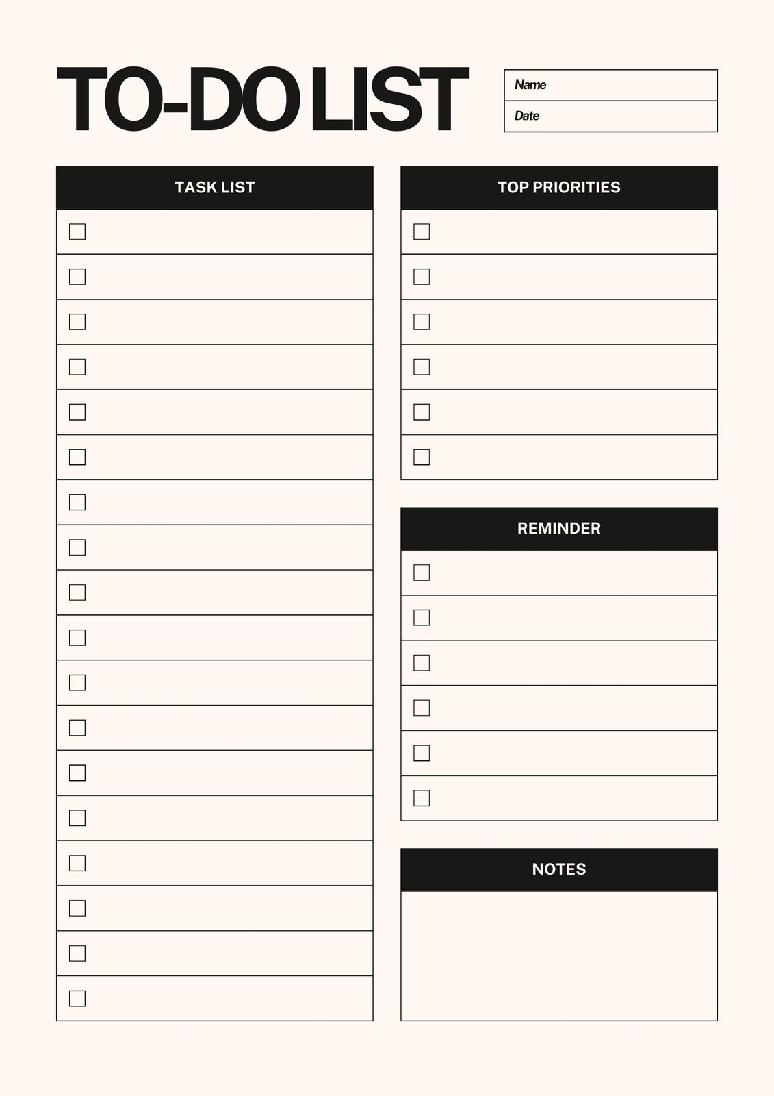 Free And Customizable To Do List Templates