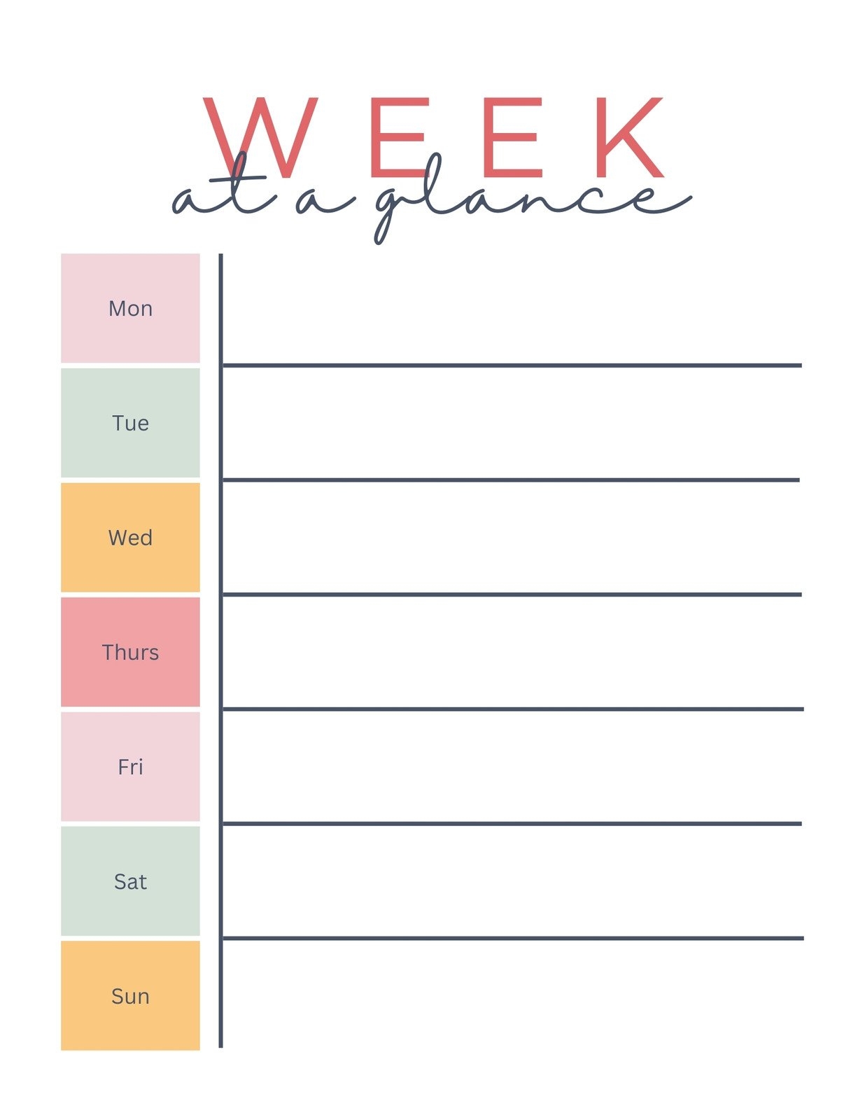 Weekly Blank Calendar Printable Chart Weekly Blank Calendar Printable Chart