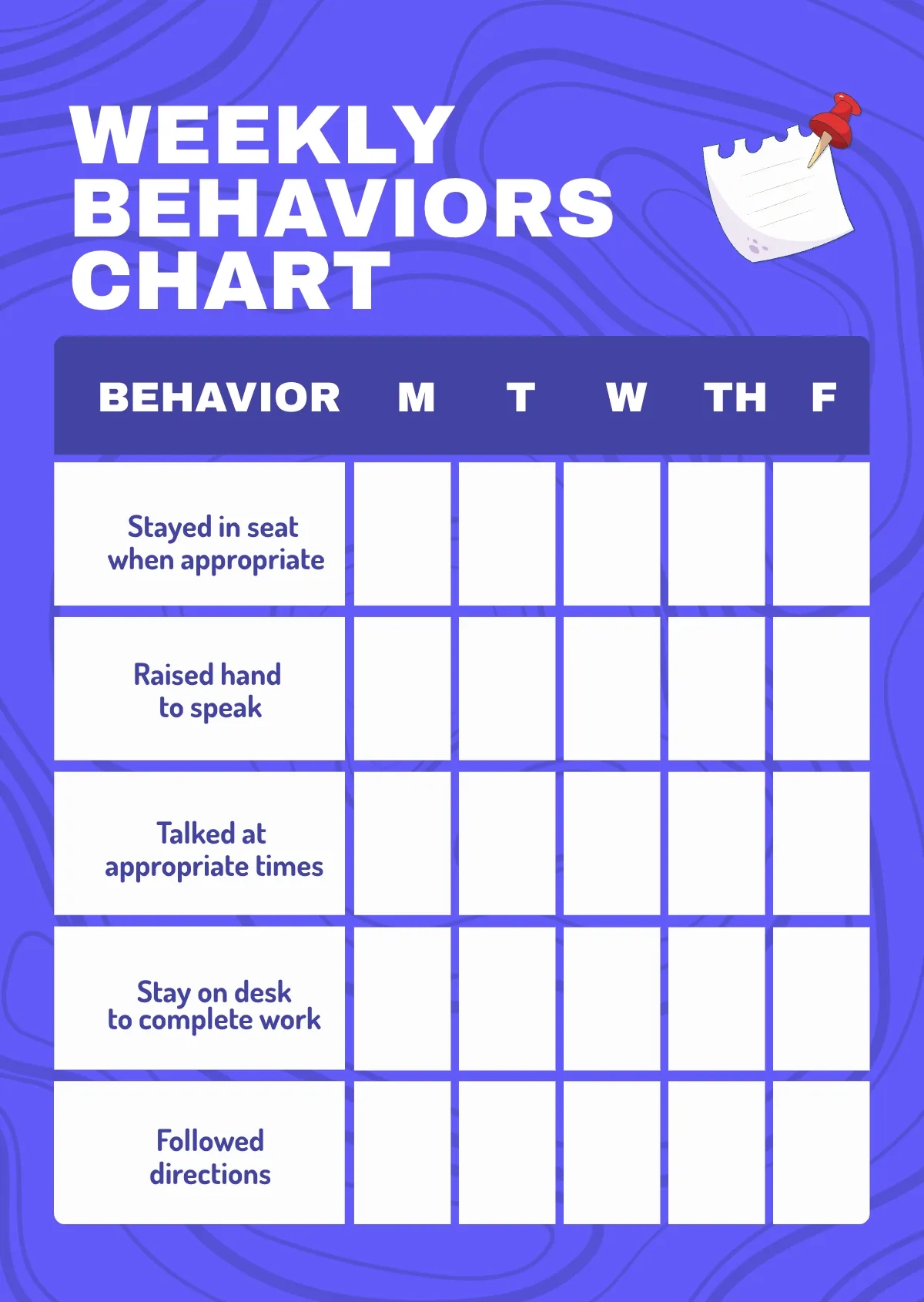 Free Behavior Chart Templates Editable And Printable