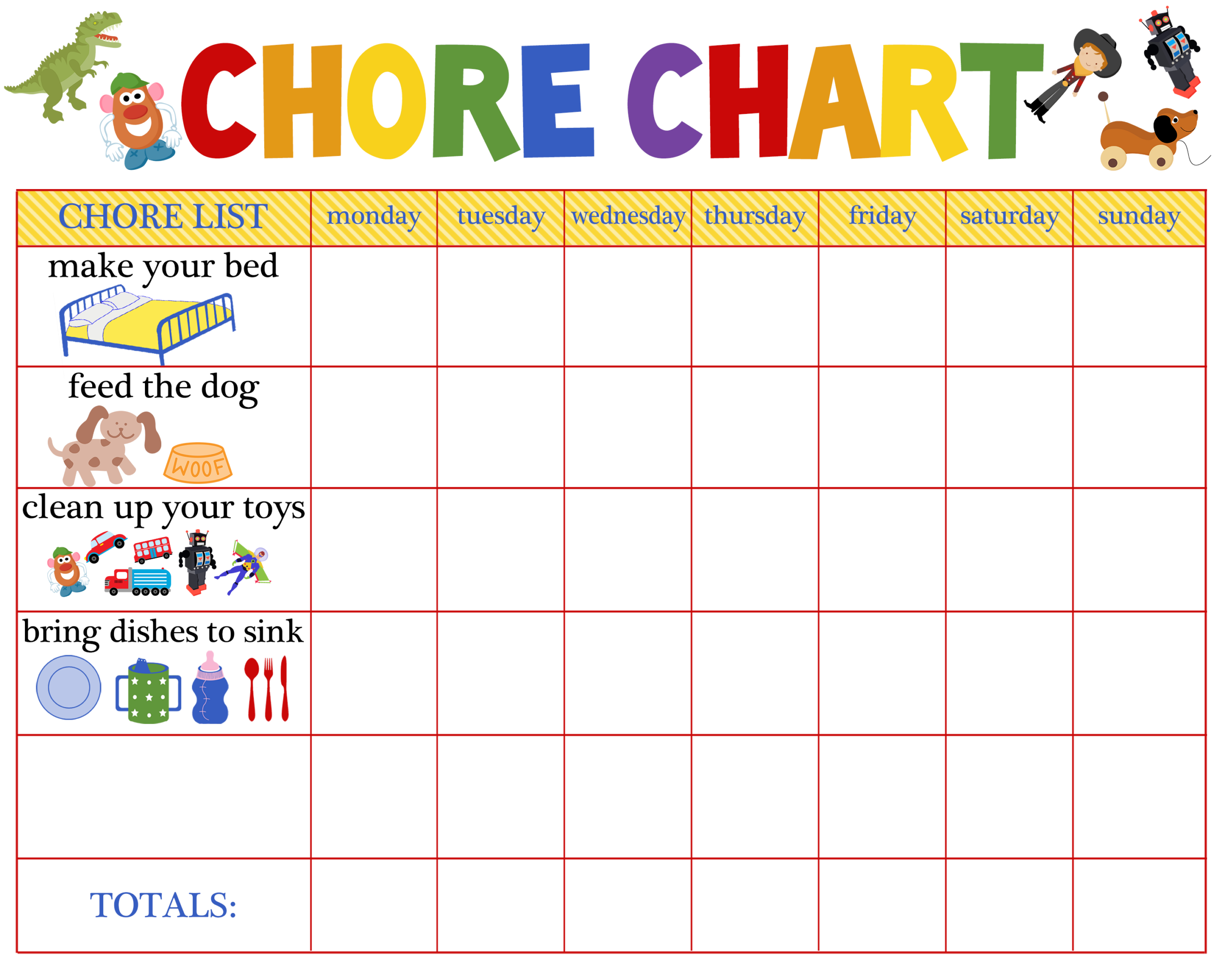 Free Printable Blank Behavior Charts