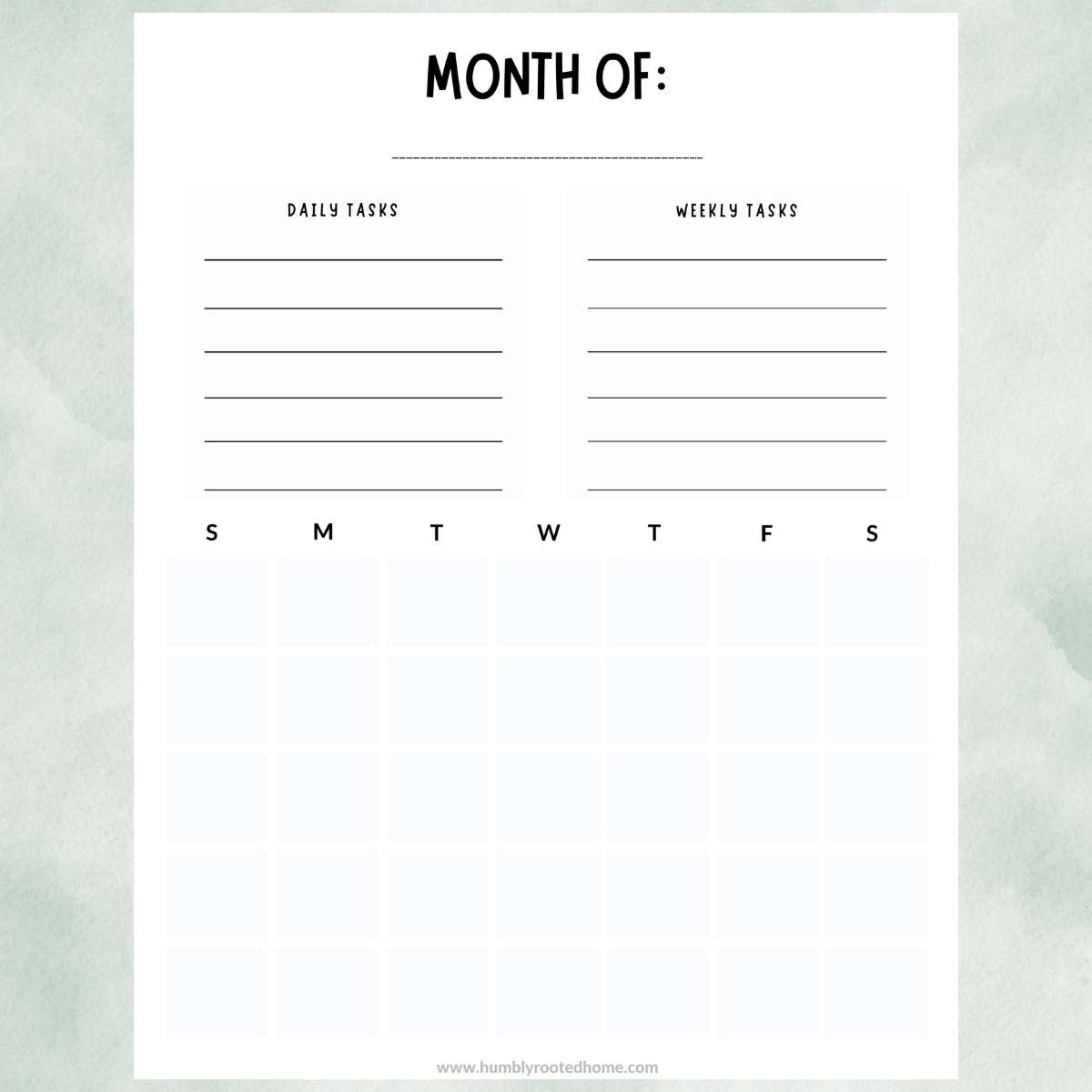 Monthly Chore Chart Template Monthly Chore Chart Template