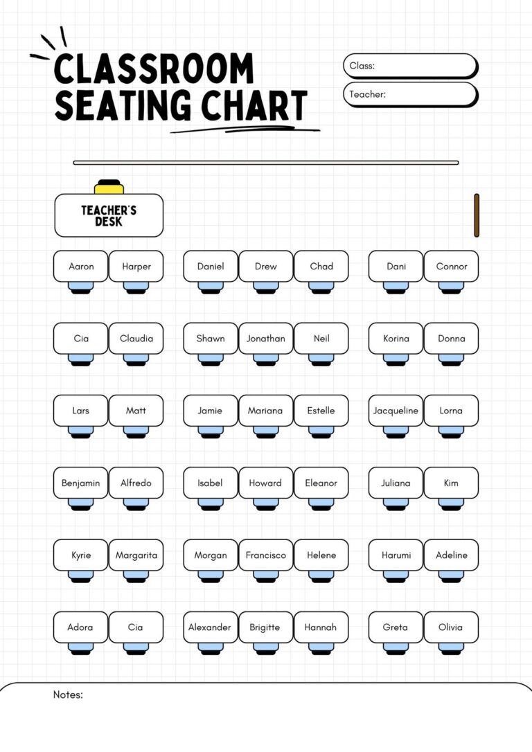 Free Custom Printable Seating Chart Templates Canva
