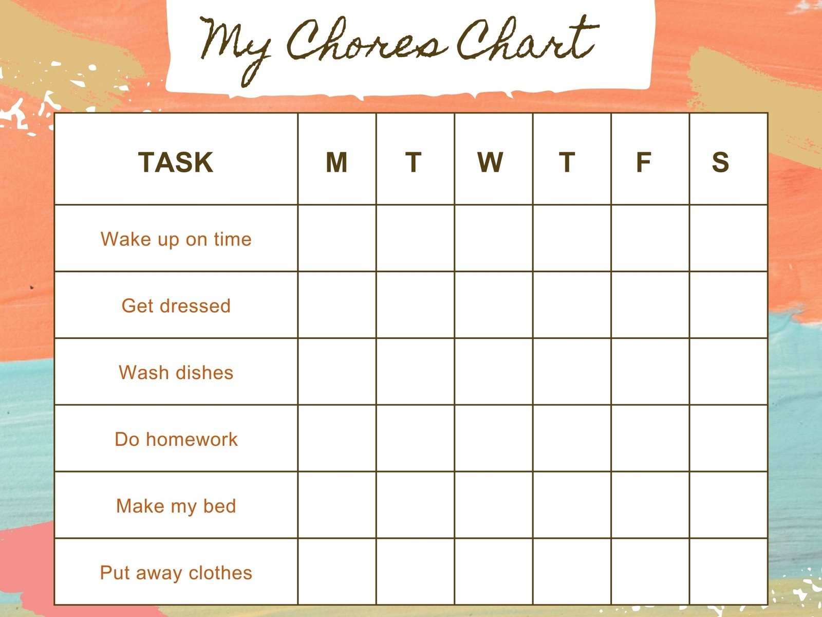 Housework Chart Printable Housework Chart Printable
