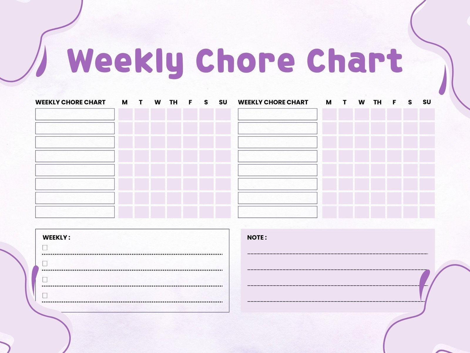 Free Customizable Chore Chart Templates To Print Canva