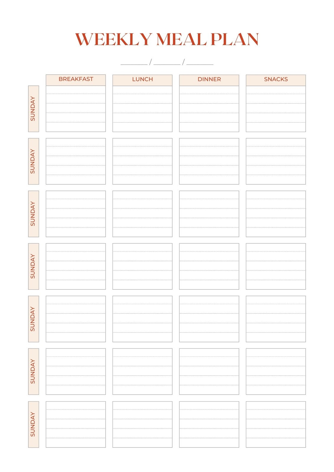 Free Customizable Meal Planner Menu Templates Canva