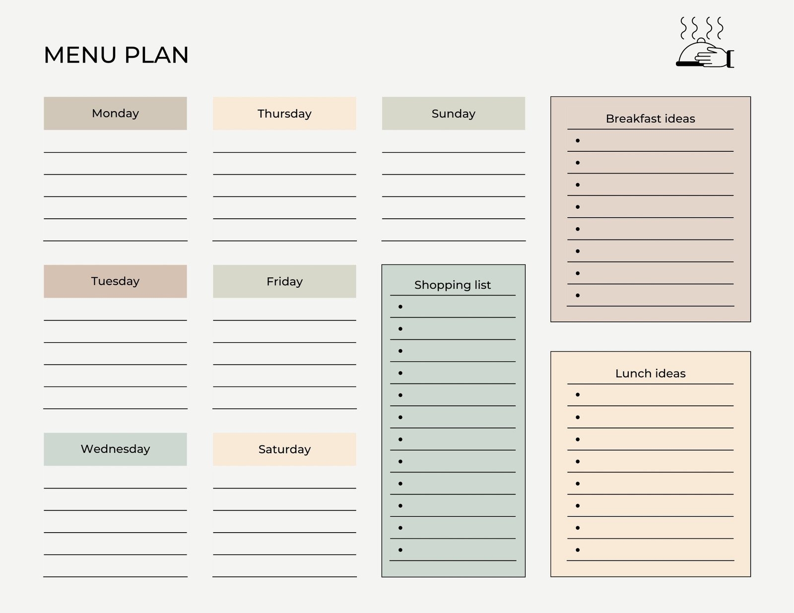 Blank Meal Plan Chart Free Printables