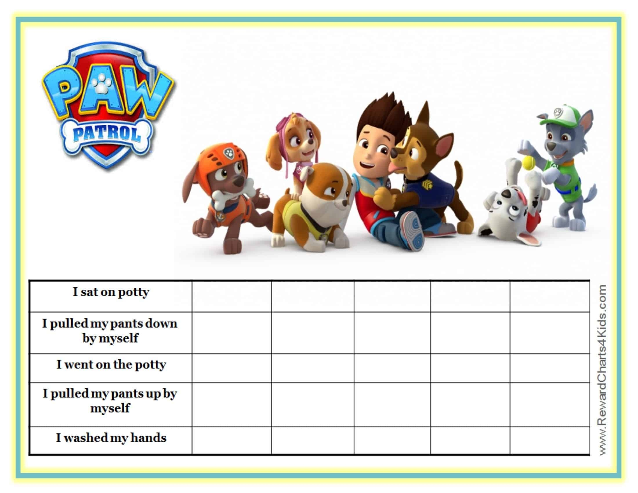 Free Customizable Paw Patrol Charts Instant Download Free Customizable Paw Patrol Charts Instant Download