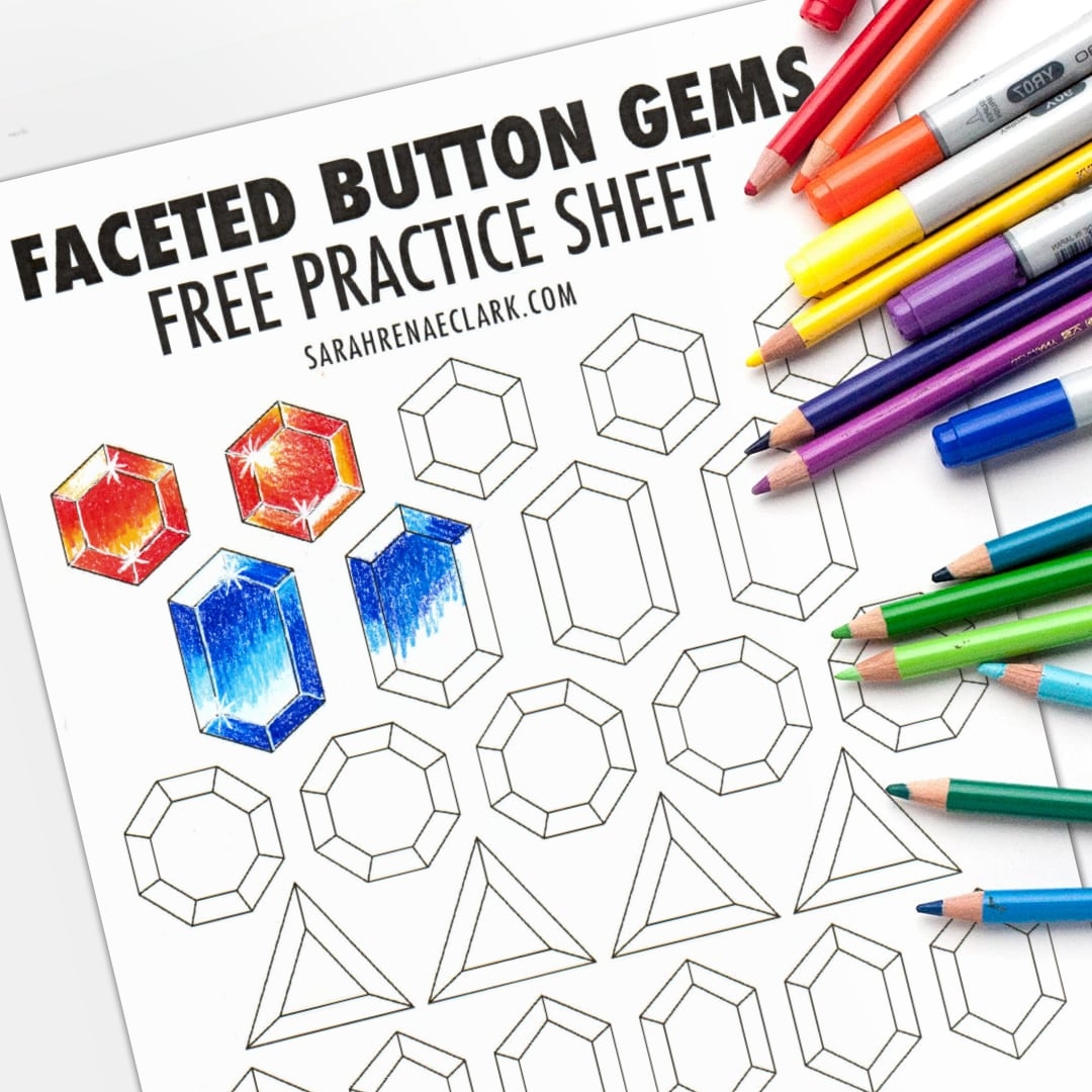 Free Gem Practice Sheet Sarah Renae Clark Coloring Book Artist And Designer