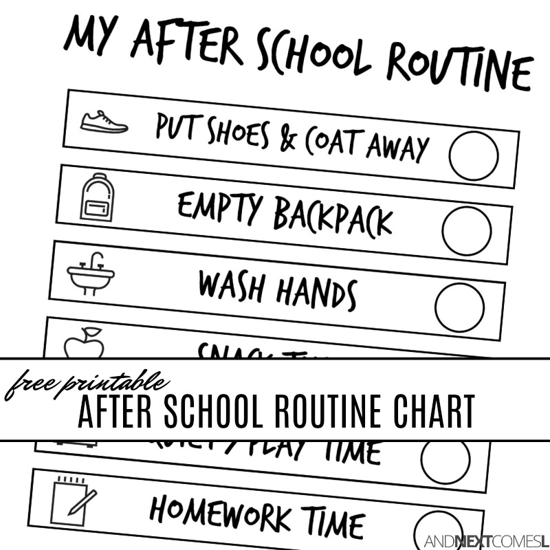 After School Routine Chart Printable