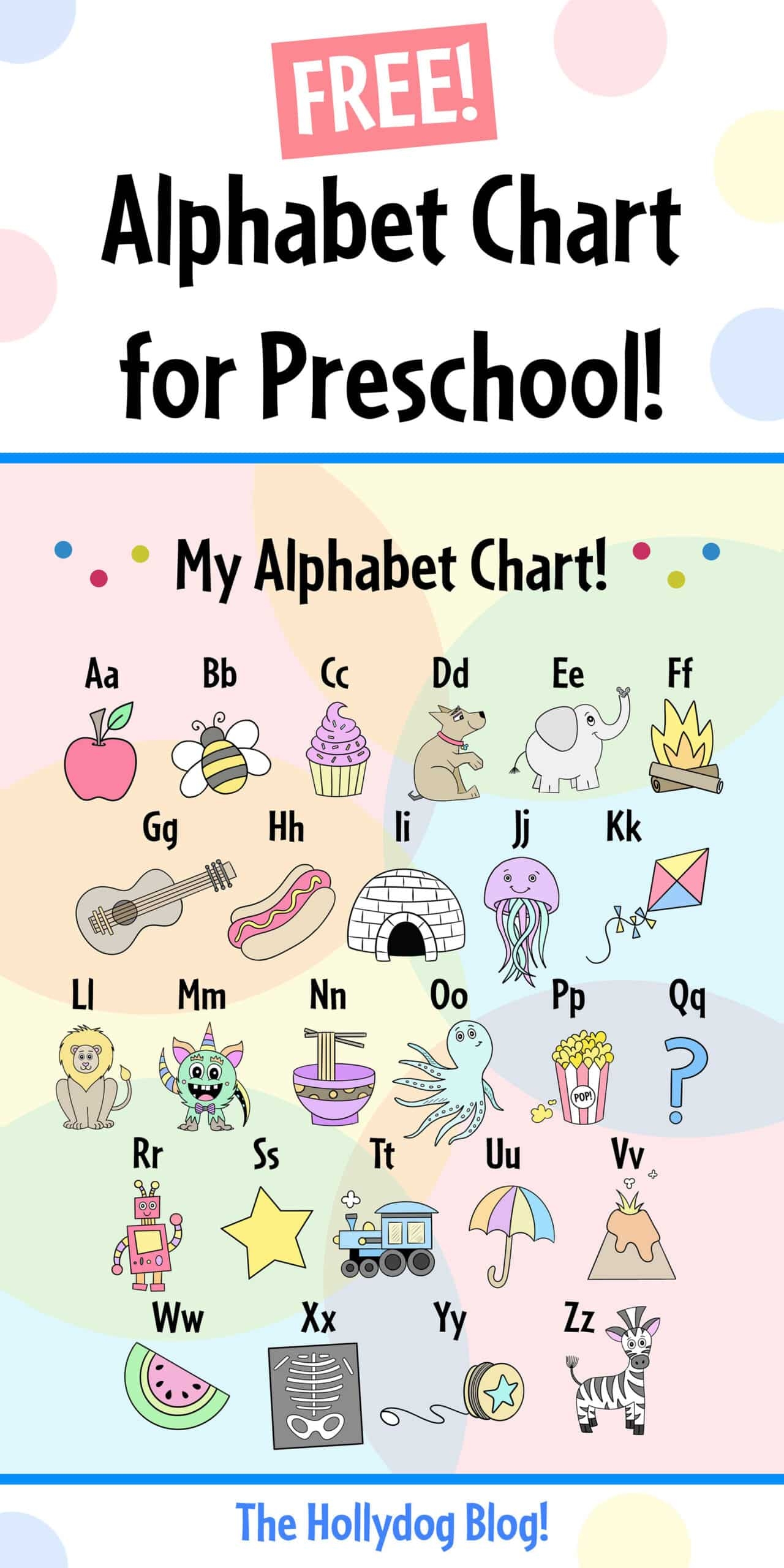 FREE Printable Alphabet Chart The Hollydog Blog