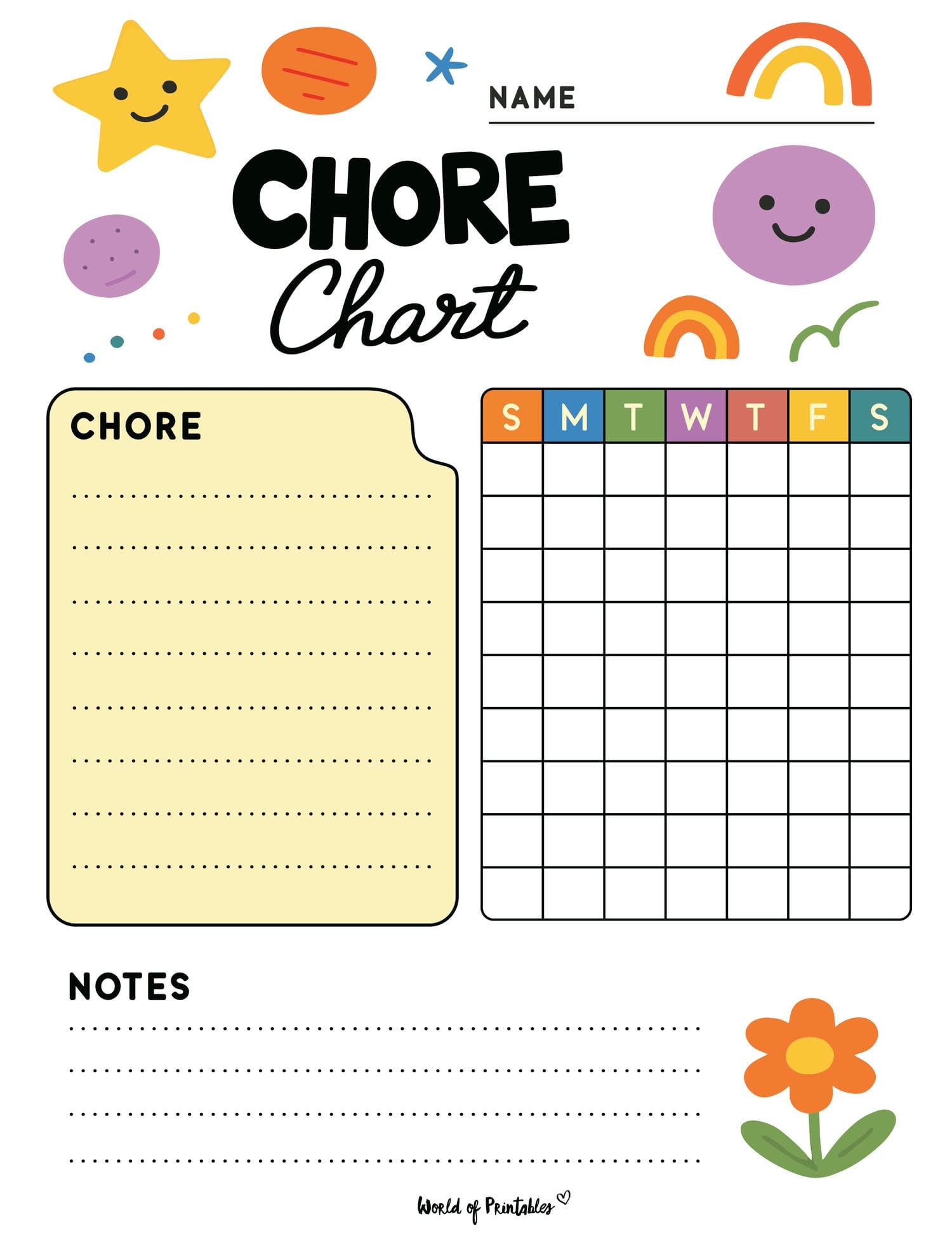 Free Printable Chore Charts For Kids Over 30 Fun Designs World Of Printables