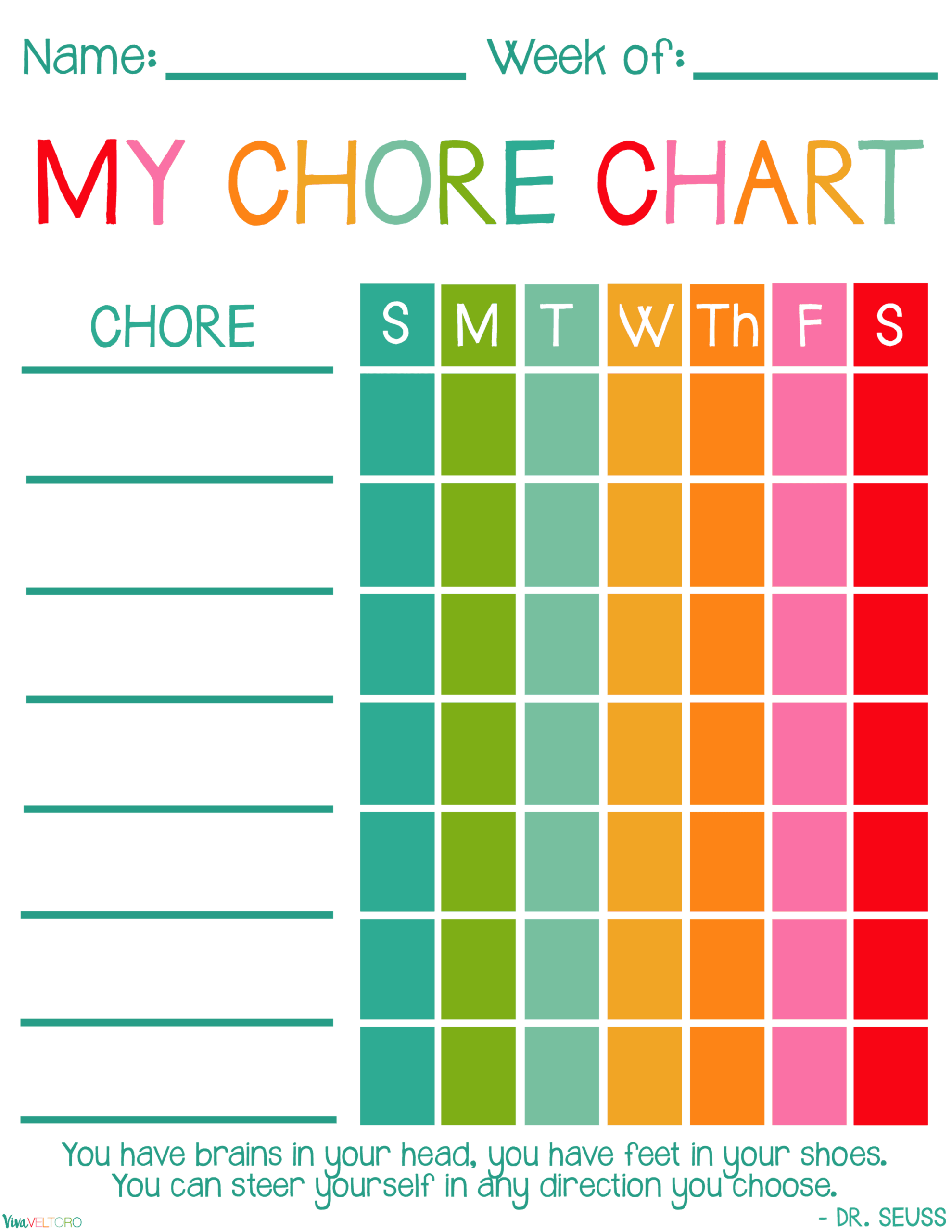 Free Printable Templates For Chore Charts