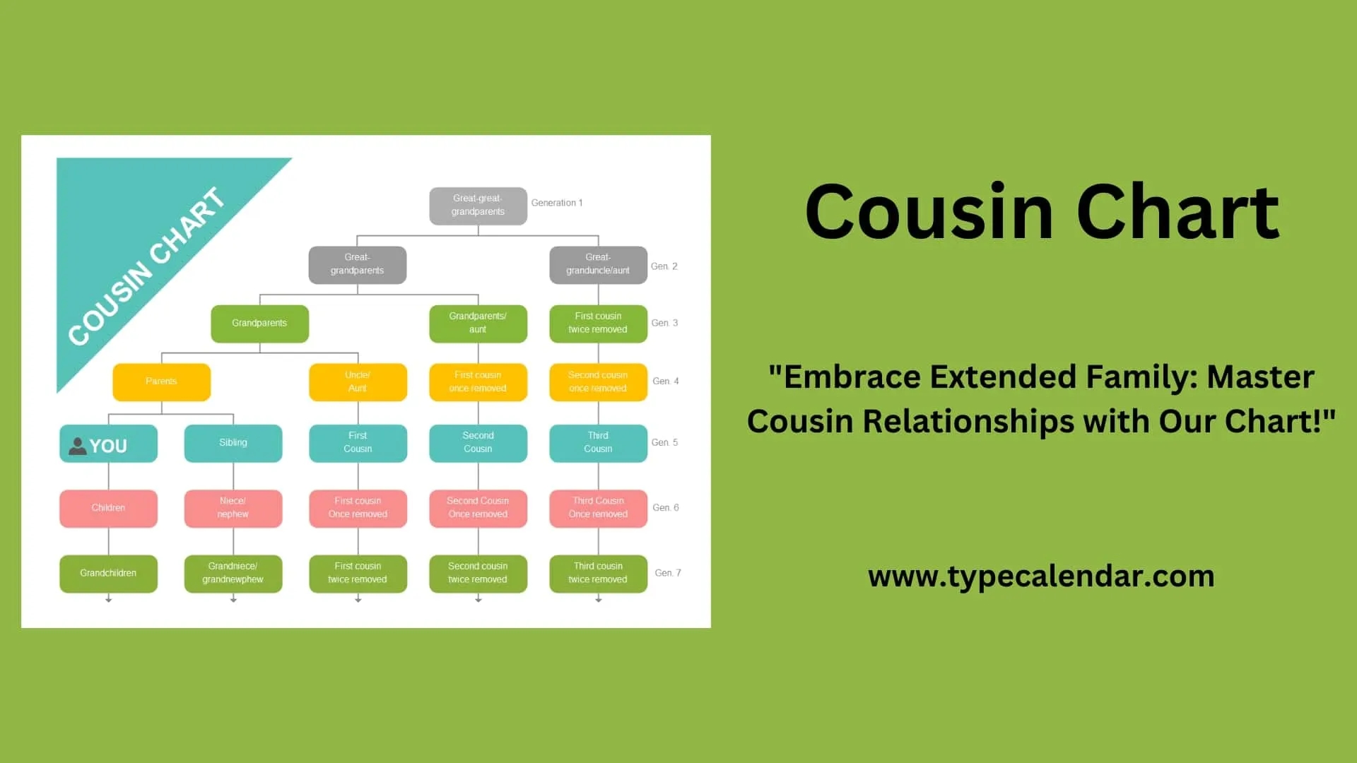 Free Printable Cousin Chart Templates PDF Excel Word 