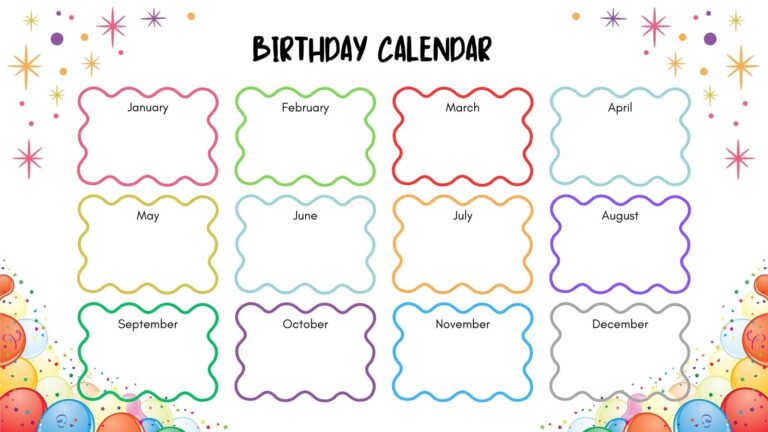 Free Printable Customizable Birthday Calendar Templates Canva