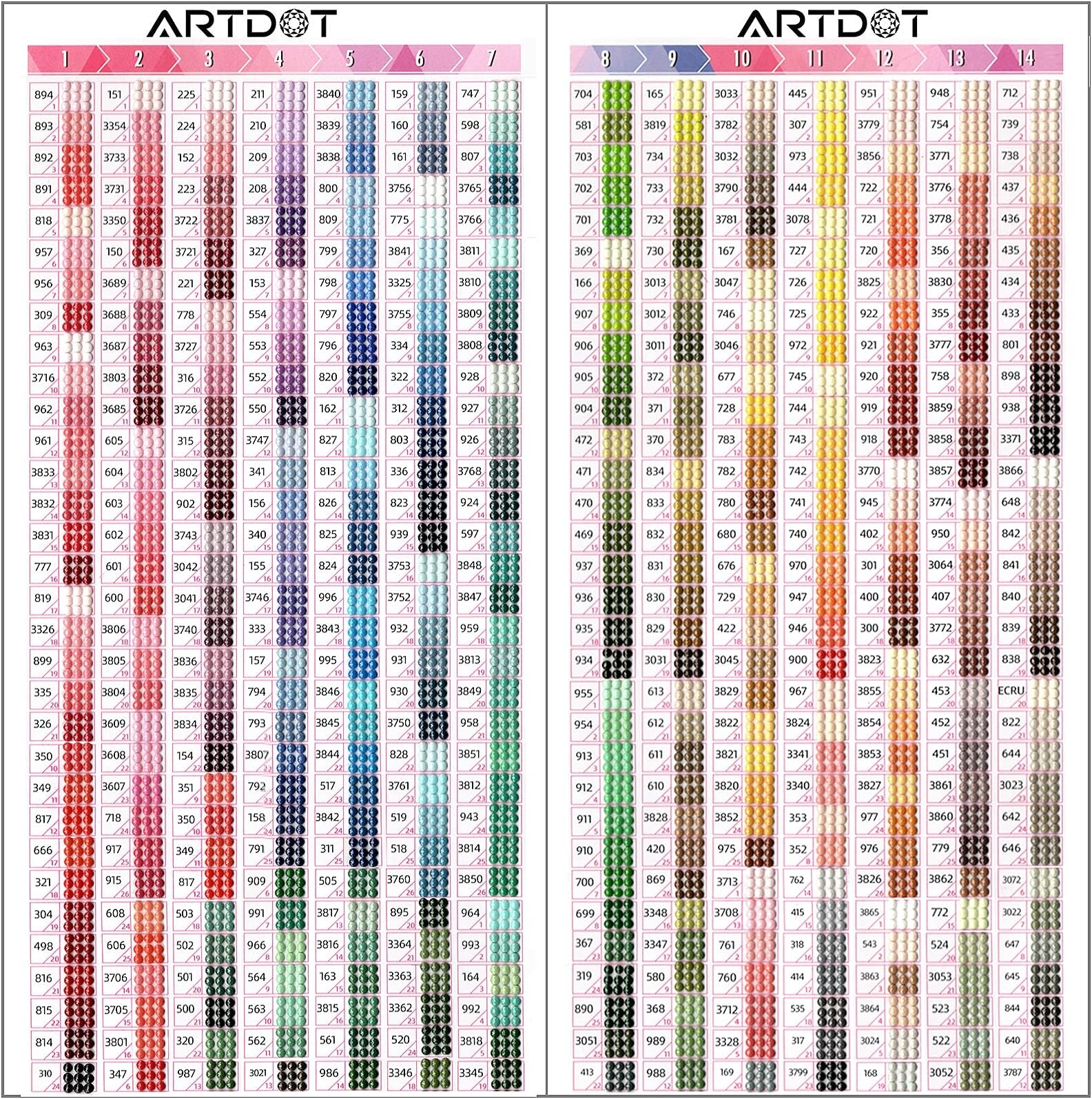 Free Printable Dmc Color Chart For Diamond Painting Free Printable