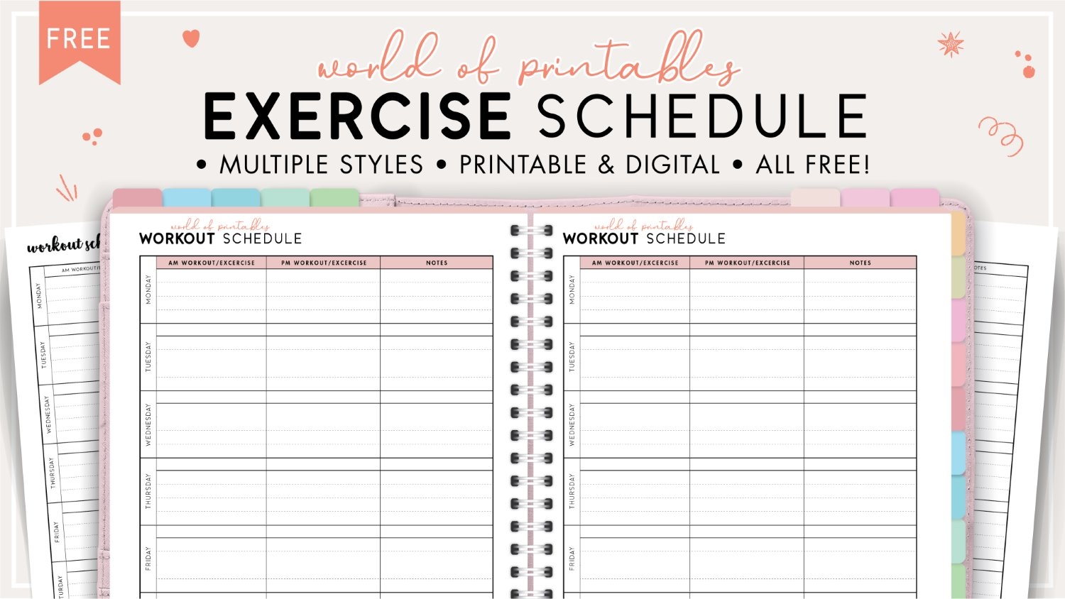 Free Printable Exercise Chart Template Free Printable Exercise Chart Template
