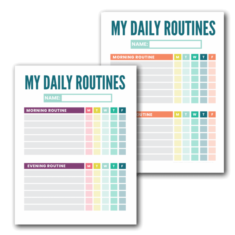 Free Printable Kid s Daily Routine Chart Template The Incremental Mama