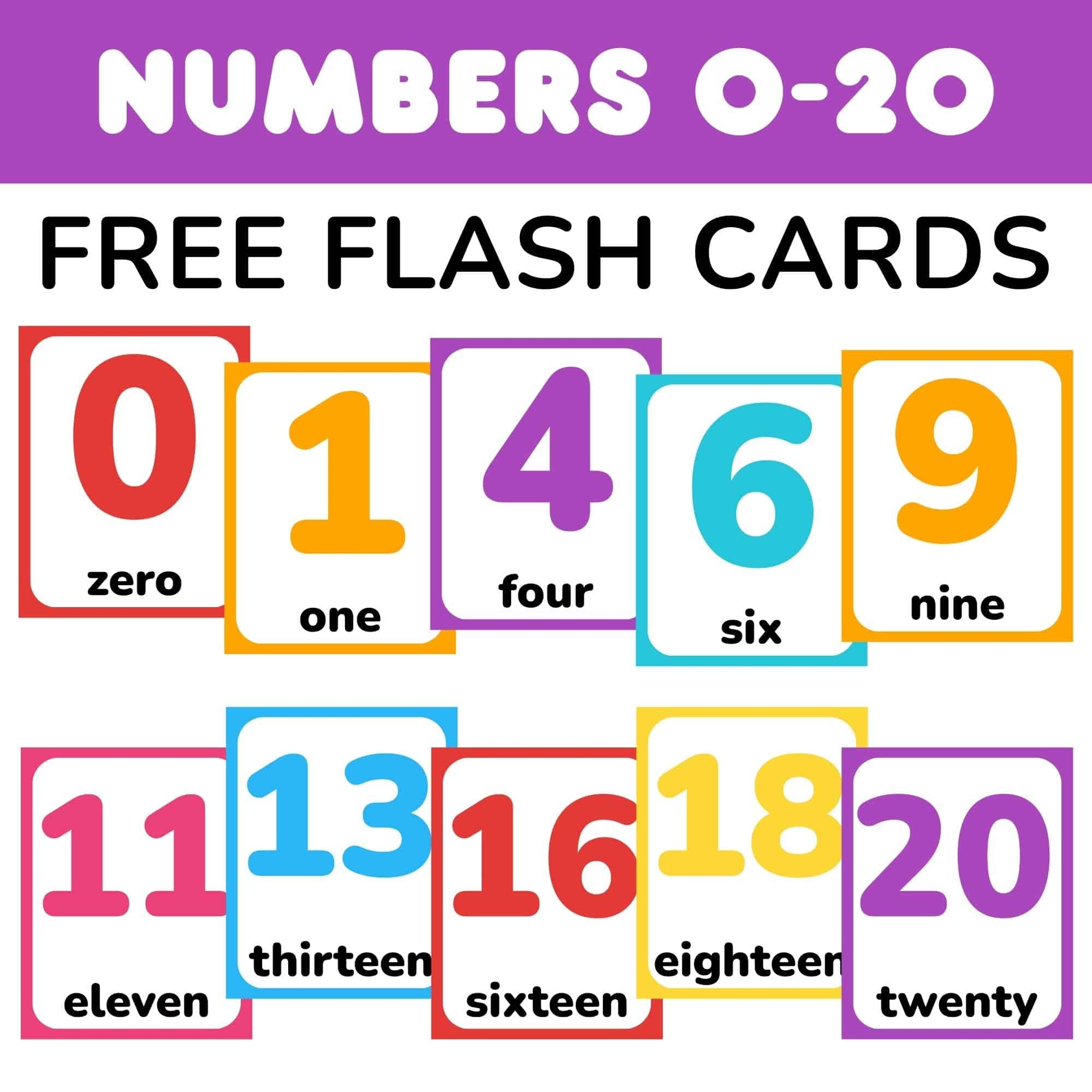 0-20 Number Chart Printable