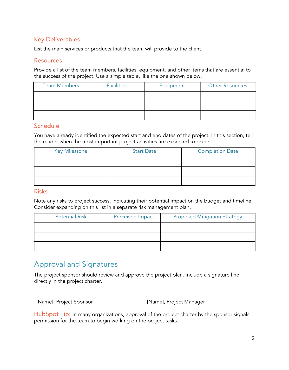 Project Management Charter Template Project Management Charter Template