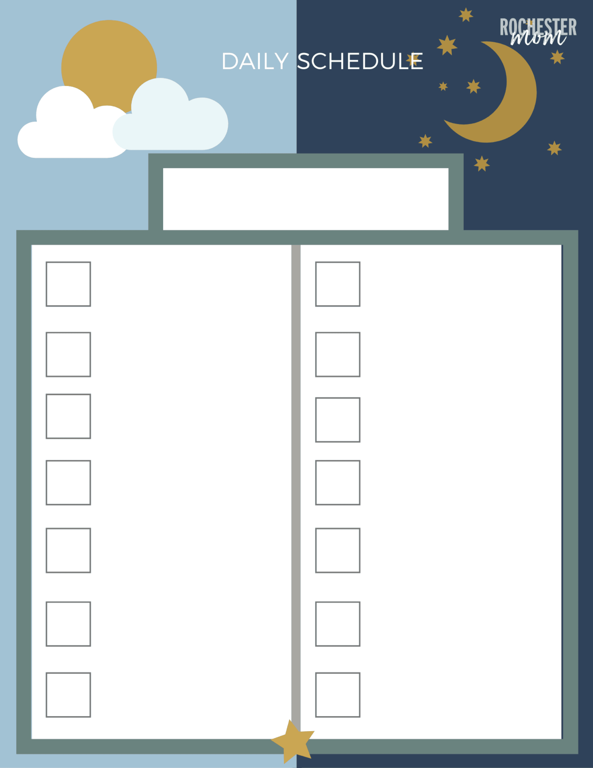 Free Printable Blank Bedtime Routine Chart