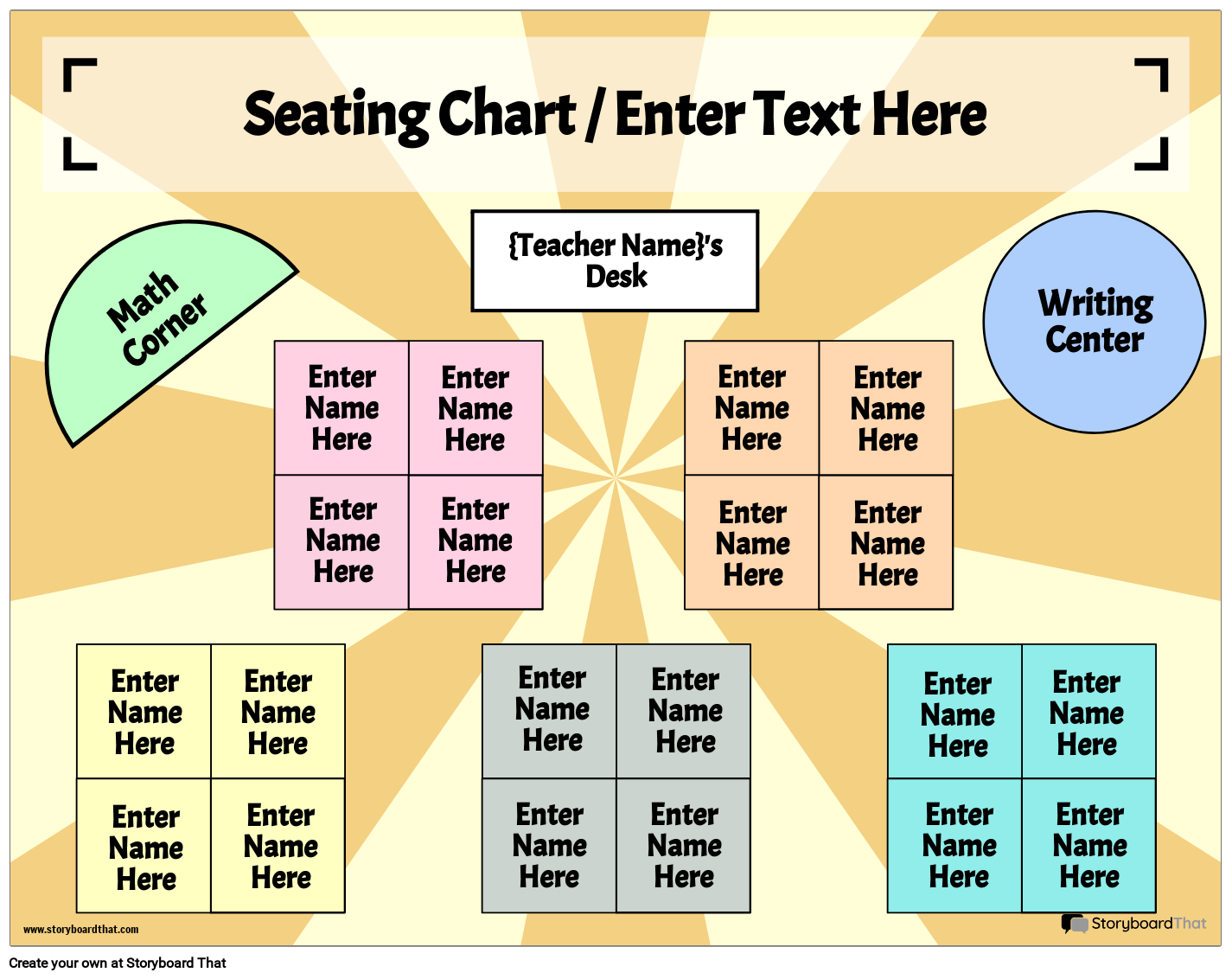 Seating Chart Diagram Template
