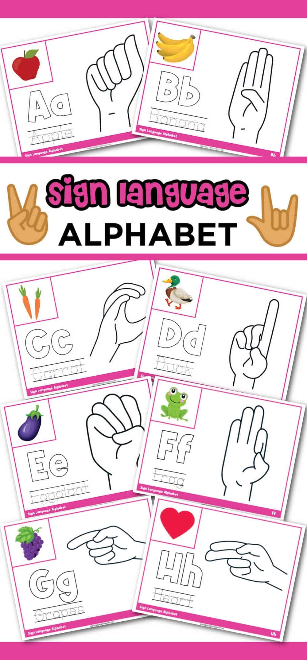 Free Sign Language Alphabet Printable Made With HAPPY Free Sign Language Alphabet Printable Made With HAPPY