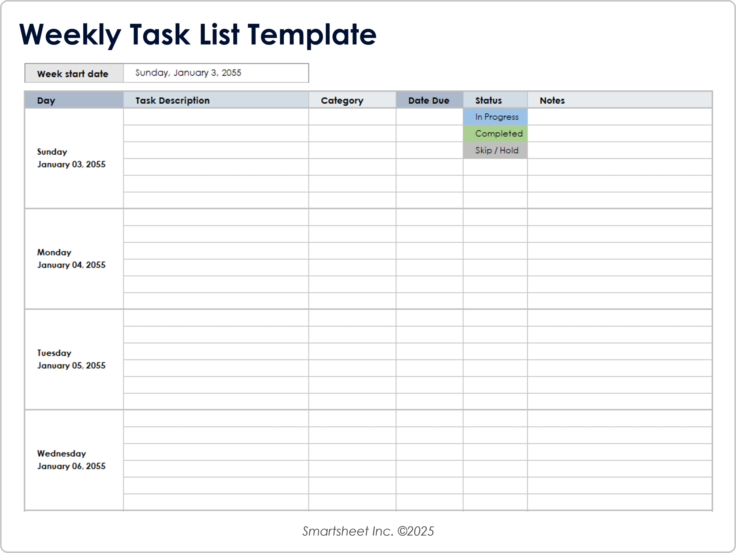 Free To Do Lists U0026 Task Tracker Templates