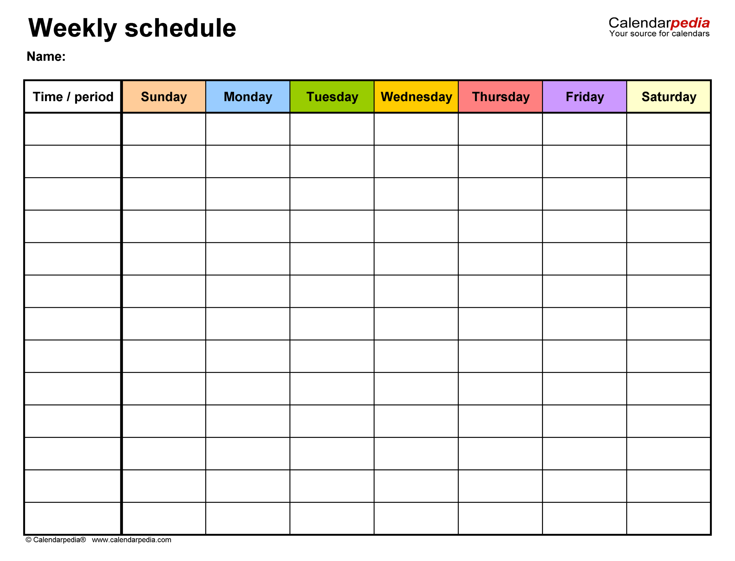 Free Weekly Schedules For Word 24 Templates