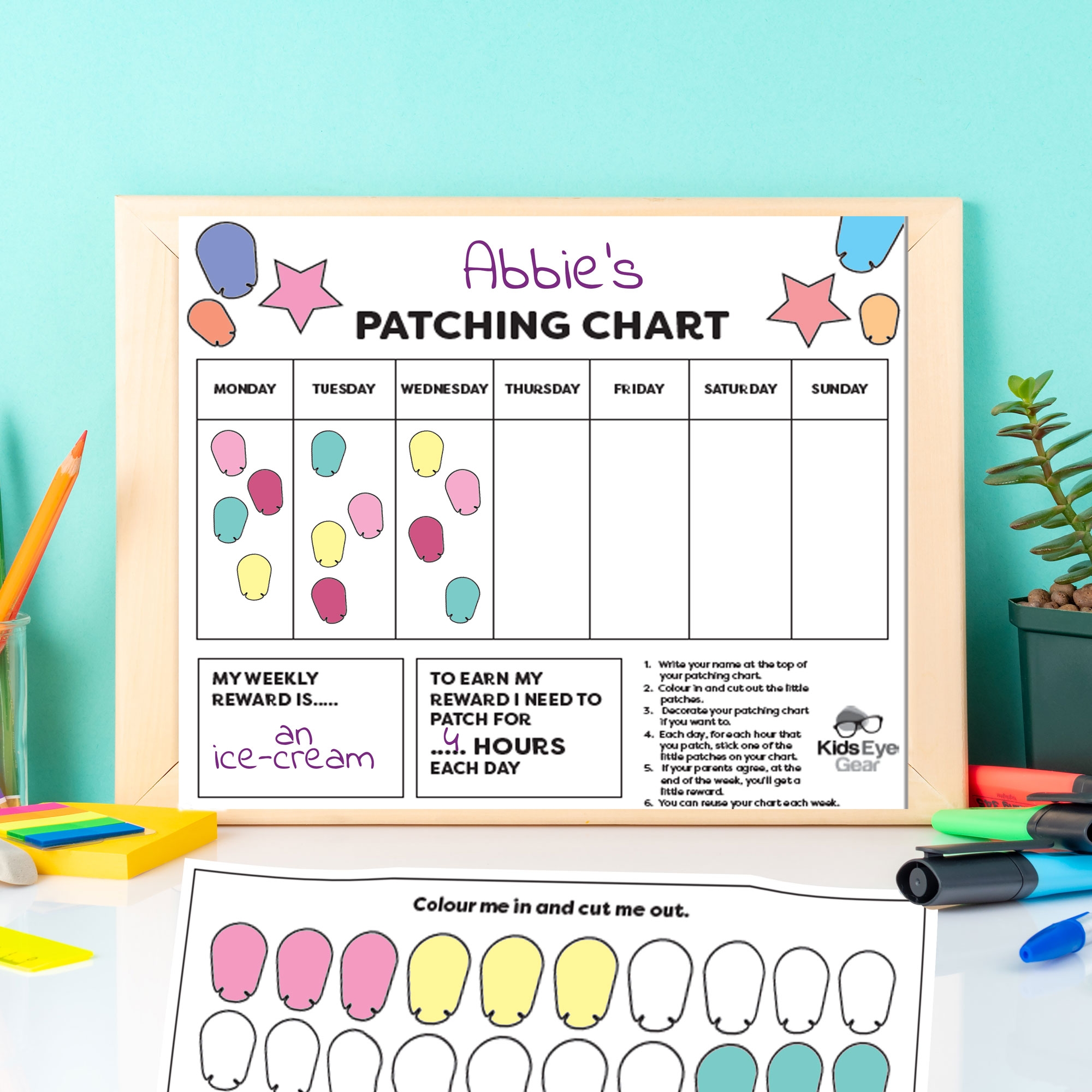 FREEBIE Patching Chart Printables Kids Eye Gear FREEBIE Patching Chart Printables Kids Eye Gear