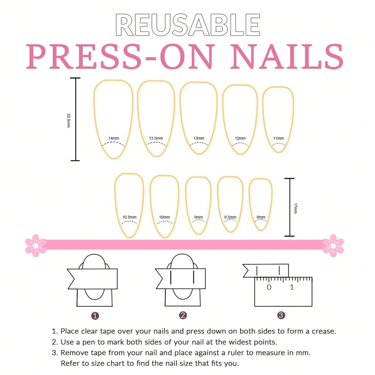 Press On Nail Sizing Chart Template Press On Nail Sizing Chart Template