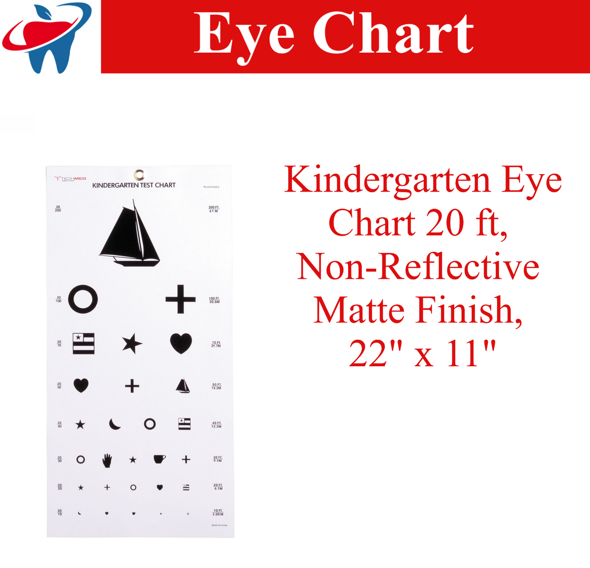 FULL SIZE Snellen Illeterate 22 X 11 Plastic Eye Chart Eye Test Wall Washable EBay