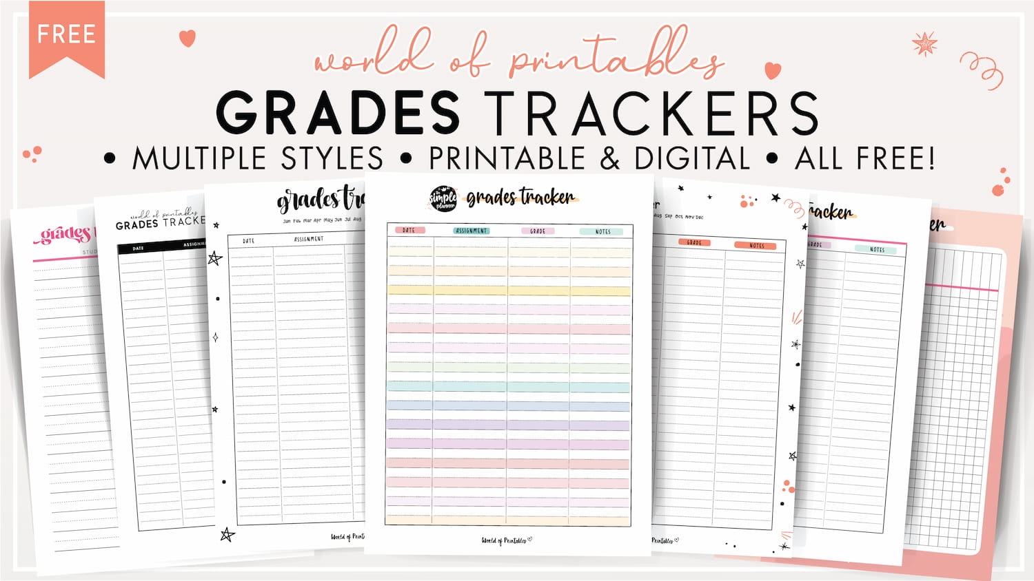 Grade Trackers World Of Printables