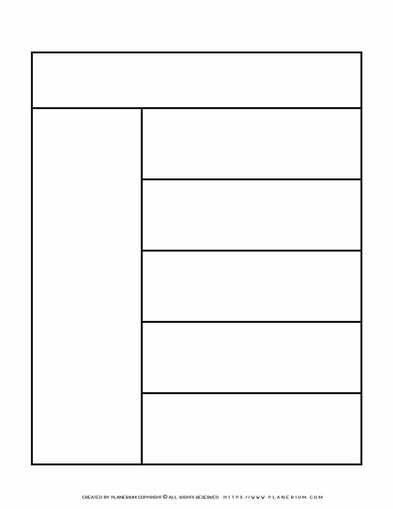 Graphic Organizer Templates One Column Five Rows Chart Planerium Graphic Organizer Templates One Column Five Rows Chart Planerium
