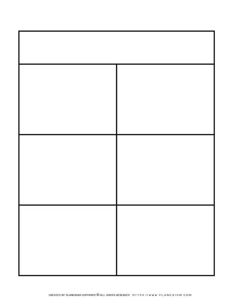 Graphic Organizer Templates Six Notes Chart Planerium