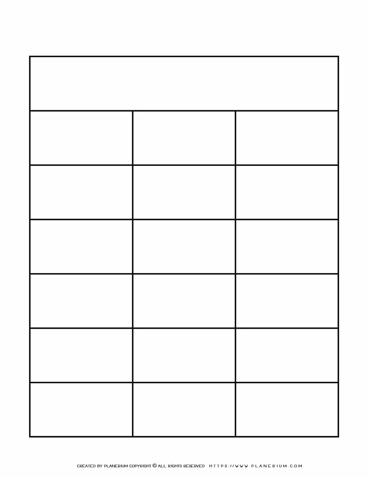 Graphic Organizer Templates Three Columns Chart Planerium