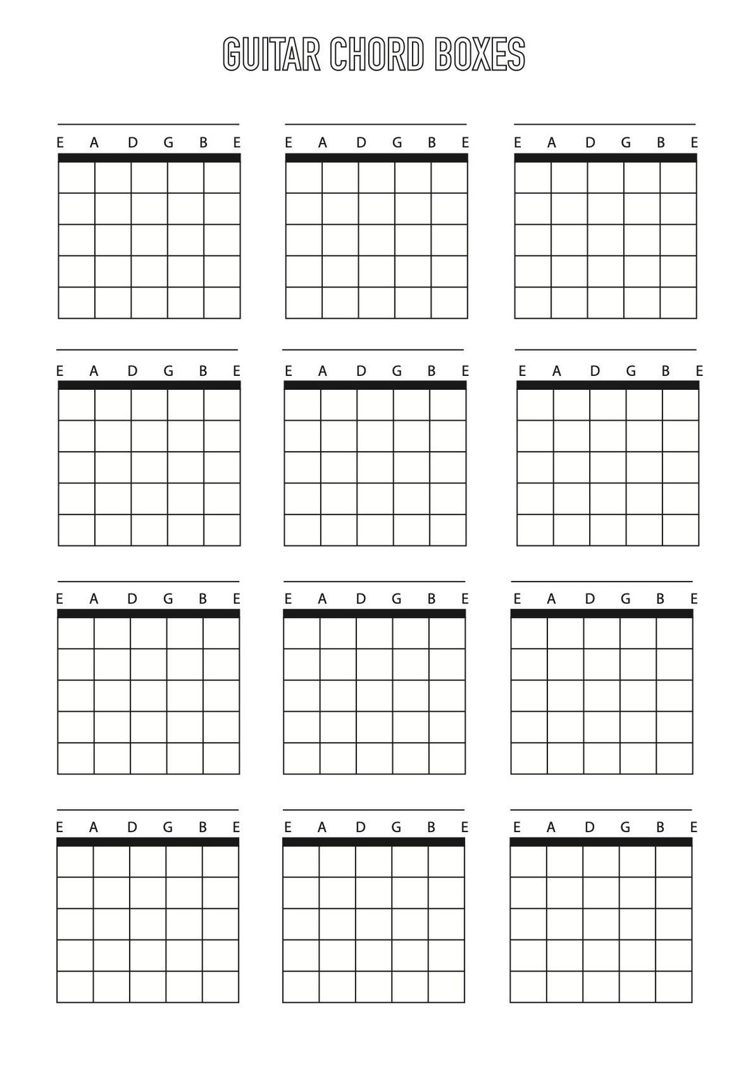 Guitar Chord Box Sheet Downloadable Template A4 Blank 6 String Etsy Australia Guitar Chord Box Sheet Downloadable Template A4 Blank 6 String Etsy Australia