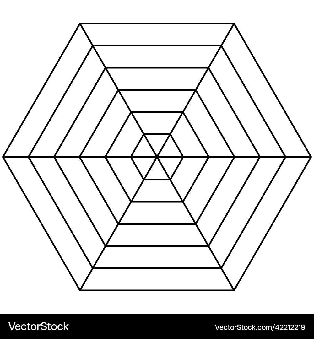 Hexagon Radar Chart Template Royalty Free Vector Image
