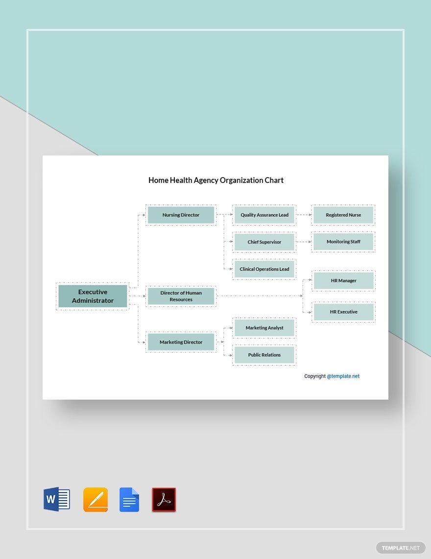 Home Care Agency Organization Chart Template In Word PDF Pages Home Care Agency Organization Chart Template In Word PDF Pages