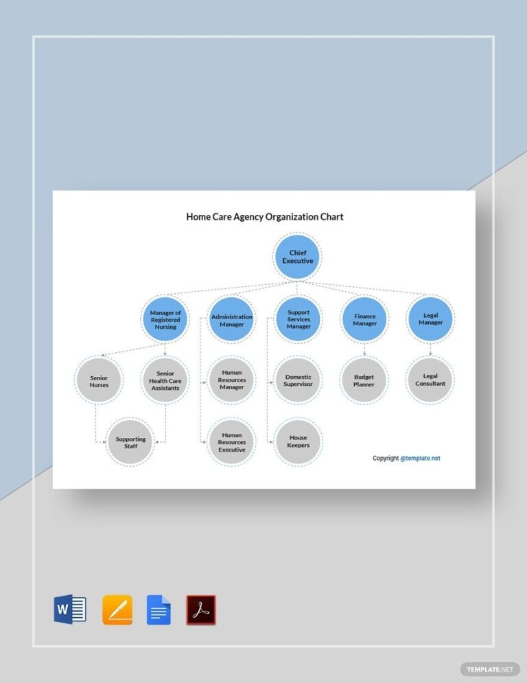 Home Care Agency Organization Chart Template In Word PDF Pages 