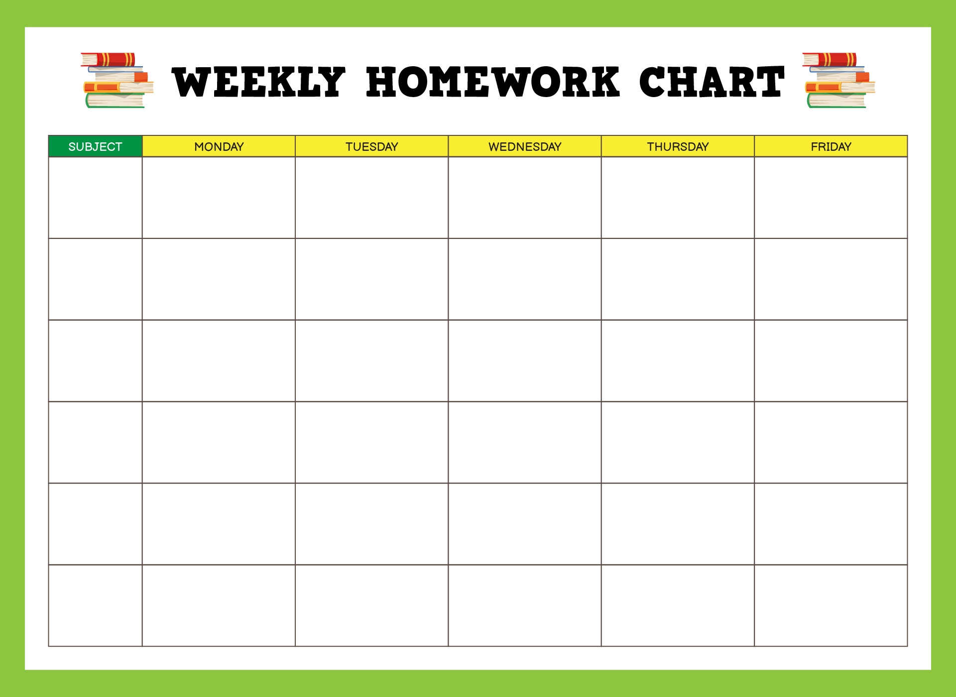 Printable Homework Chart For Teachers Printable Homework Chart For Teachers