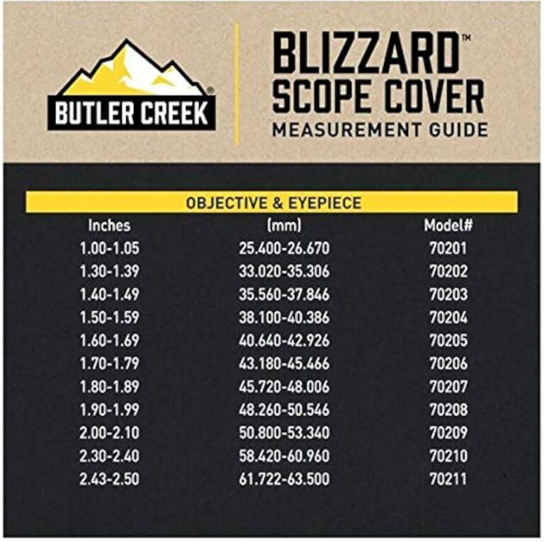 HOT Butler Creek Scope Covers Size Chart Covers Size Chart Butler Creek Blizzard Flip Open Scope Cover