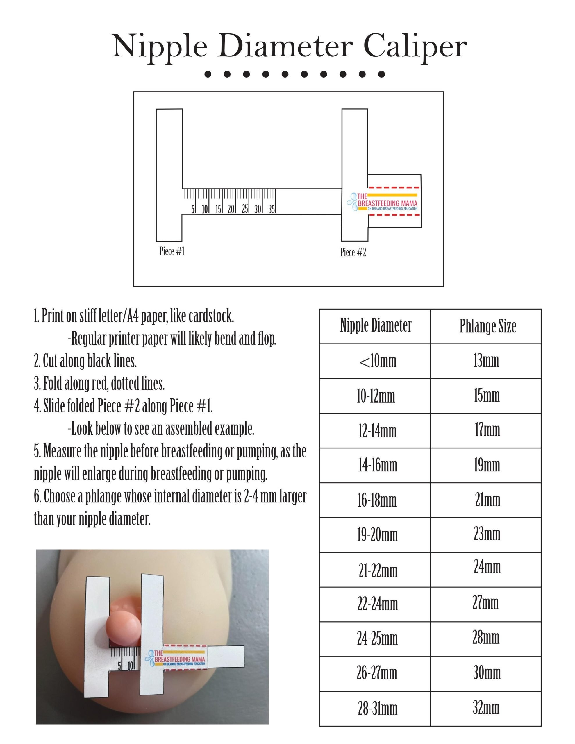 How To Measure Flange Size Free Printable Ruler The Breastfeeding Mama How To Measure Flange Size Free Printable Ruler The Breastfeeding Mama