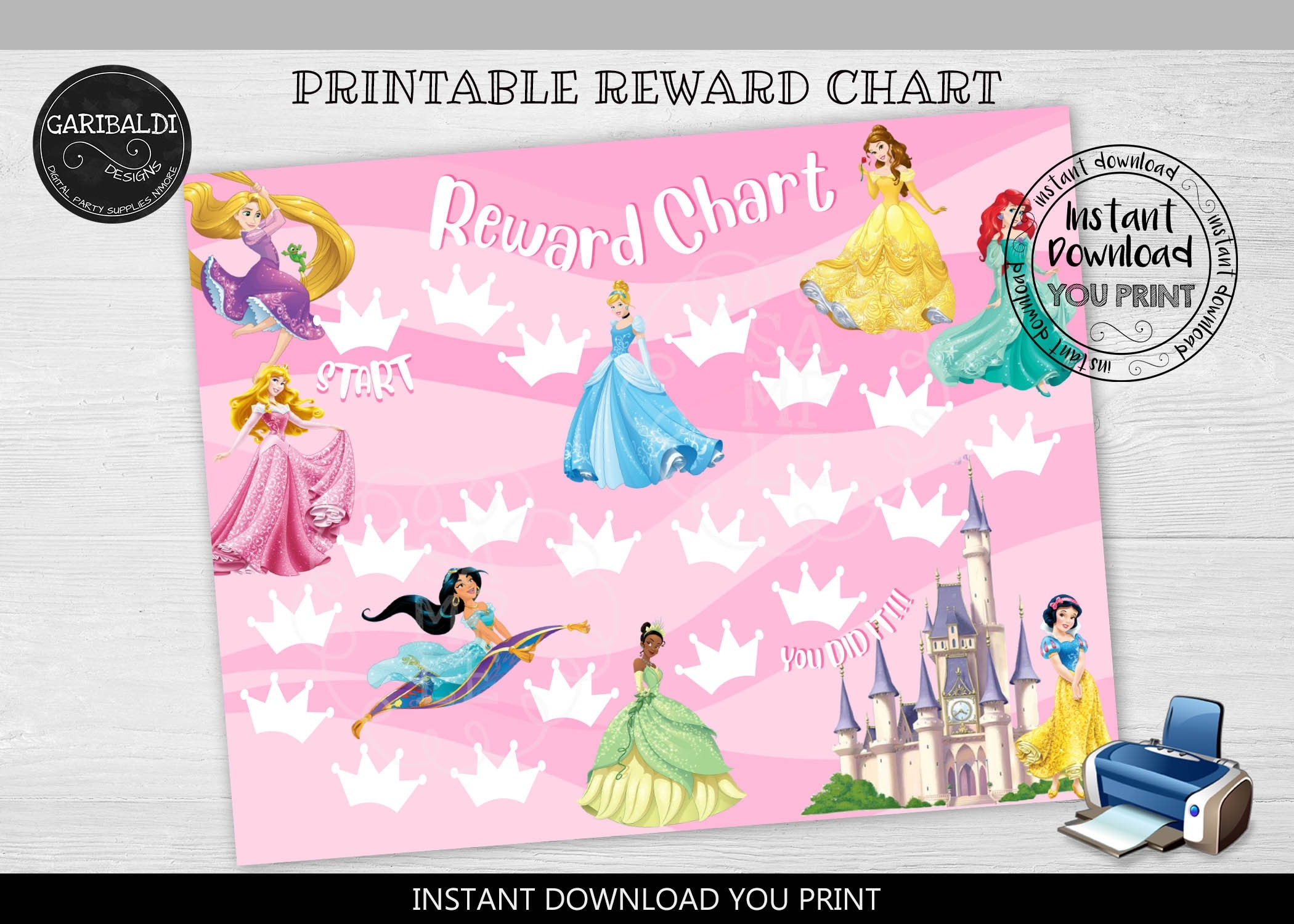 Free Printable Behavior Chart Blank Princess